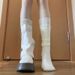 Martin For Women Spring Summer 2025 New Mid-Calf British Style White Melad Thick Sole Height Increasing Tube Sweet Cool_vogvips.com