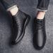 Men's Cotton Shoes Velvet Leather Boots Snow Boots Trendy Martin Boots Large Size Men's Shoes_vogvips.com