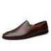 Spring and summer new first layer cowhide bean shoes casual trend men's shoes_vogvips.com