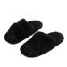 2026 Fall/Winter New Trendy High-End Plush Slippers For Women, Suitable For Outdoor And Home Use, Thick-Soled, Large Size, Cross-Strap Cotton Slippers_vogvips.com