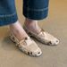 Lan Cabinet Edition ~ Genuine Leather Patchwork Slip-On Mary Jane Loafers For Women Low Heel One-Strap Camellia_vogvips.com