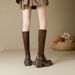 Over-the-Knee Martin Women High 2024 Autumn Winter New Thick Sole Short Chunky Heel Stretch Single Boots Slim_vogvips.com