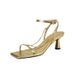 Gold Women's Fashion Stilettos, Open-toed Chain Sandals_vogvips.com