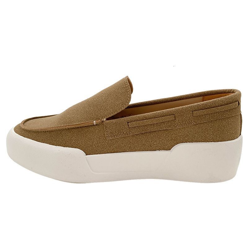 Old Money Style Shallow Breathable Loafers 2026 Summer New Slip On Thick Soled Height Increasing Casual Shoes_vogvips.com