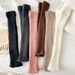 Socks Lace Socks Warm Leg Covers Women's Calf Pile Socks Knitted Wool Foot Covers Flat 45 Cm Long_vogvips.com
