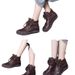 2024 Handmade Soft Leather Stitched Autumn Winter Low Heel Round Toe Rubber Women's Short Boots_vogvips.com