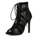 European And American Cross-Border Mesh New Fashion Cross-Strap Stiletto Heels Women's Plus Size Peep-Toe Sandals_vogvips.com