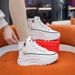Women's Dad 2023 Autumn High-top Sports Casual Versatile Thick-soled Fashion Short Boots Trendy Shoes Korean Style White_vogvips.com
