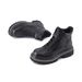 VICKI BROWN Men's Black Leather Ankle Combat Boots, Soft Fabric Lining Comfort Padded Insole, Non-Slip Block Rubber Sole Casual Work Outdoor Boot_vogvips.com