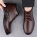 European Warm Series Autumn Winter New First Layer Cowhide Fleece Lined Thickened Mid-Calf Casual Round Toe Men's Leather Shoes Adult_vogvips.com