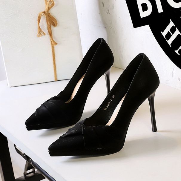 Elegant Women's High Heel Sandals With Bow Detail - Pointed Toe, Ultra High Stiletto Heel, Platform Sole For Evening Parties & Special Occasions_vogvips.com