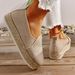 Beige Espadrilles Womens Shoes Flat Stylish And Trendy Footwear For Fashion-Forward Females Loafers Casual Slip-on Grass_vogvips.com