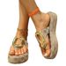 Plus Size Women's Wedge Sandals – Comfortable & Stylish Summer Footwear With Arch Support & Adjustable Straps_vogvips.com