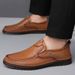 Spring And Autumn Season Daily Commuting Soft Sole Handcrafted Breathable Top Layer Cowhide Men's Casual Leather Shoes_vogvips.com
