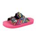 European And American Foreign Trade Large-size Buckle Light Foam Sole Slip-on Women, Colorful Graffiti Beach Sandals For_vogvips.com