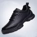 New Men's Casual Breathable Non-Slip Outdoor Running Sports Thick Sole Solid Color Business Leather Shoes_vogvips.com