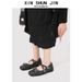 Retro British Style Square Toe Buckle Mary Jane Mid Calf Shoes Low Cut With Back Zipper Spring New_vogvips.com