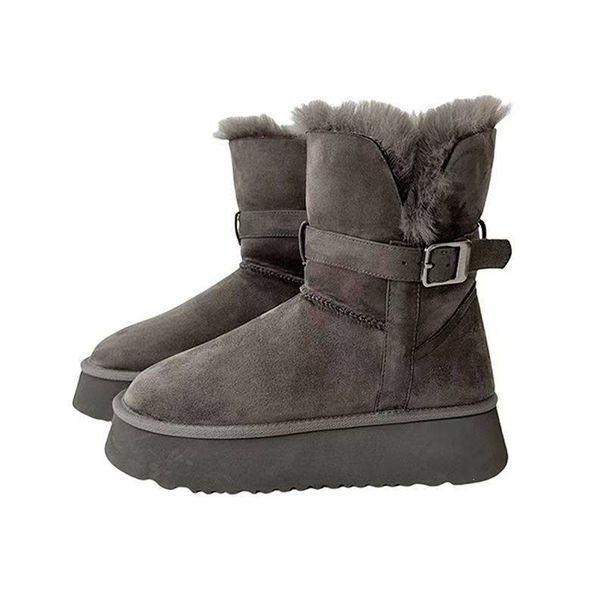 Free Shipping, New Women's Outdoor Thick-soled Fur One-piece Snow Boots, Designer Women's Warm Snow Boots, Casual Boots 35-40_vogvips.com