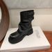 Women's Shoes Maillard Retro Brown Leather Ankle Boots With Chunky Heel & Hidden Platform - Comfortable Low-Cut Chelsea Boots For Fall Winter Spring_vogvips.com