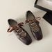 Soft Leather Version~Unique Design Lace-up Ballet For Women 2026 Square Toe Flat Shallow Mary Jane Shoes_vogvips.com