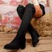 2025 Winter New Over-the-Knee Thick Long High Heel Slim Boots Suede Back Lace-Up_vogvips.com