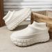 Fleece-Lined Couple Style Outdoor Thick-Soled Height-Increasing Warm Cotton Slippers Non-Slip Waterproof Windproof_vogvips.com