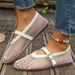 Cross-border Plus-size Casual Flat Sandals Women, 2024 Summer Hot-selling Mesh Breathable Fishnet Sock Shoes For Women_vogvips.com