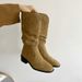 Pleated Slouch For Women 2023 New Spring And Autumn Thick Heel Over-the-Knee High Long Riding Boots_vogvips.com