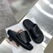 2026 Version Black Balloon High For Outdoor Summer New Thick Sole Sandals Women Cross Flower One-Word Slippers_vogvips.com