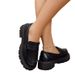 Loafer Shoes Women's New Small Leather Shoes Thick Sole Muffin Casual Round Head Black Thick Sole Single Shoes_vogvips.com