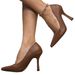 Elegant Brown High-heeled Shoes Women, With Thin Heels, Shallow Cut, Pointed Toe, Soft Leather, Comfortable For_vogvips.com