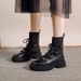 Genuine Soft Leather Martin Summer Thin 2024 New Thick Sole Women's Spring Autumn Single Black Short Boots_vogvips.com