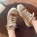 All Star Thick-Soled Height-Increasing Low-Top Canvas Shoes For Women In Milk Tea Color, Caramel Macchiato, With A Soft_vogvips.com