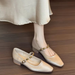 2026 Genuine Spring New Vintage Single Strap Square Toe Shallow Mary Jane Sole Soft Upper Women's Leather Shoes_vogvips.com