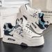 New Spring Men's Shoes, Breathable White Sneakers For Male Students, Trendy Versatile Thick-soled Sports Casual_vogvips.com