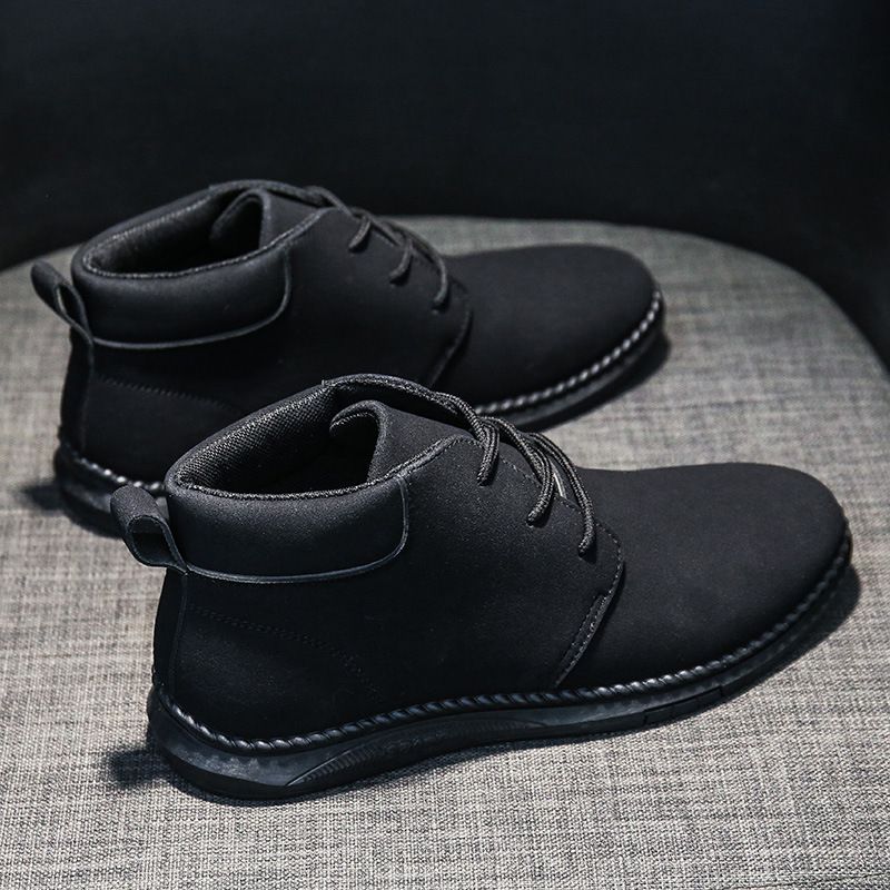 European Warm Series Martin 2025 New Autumn High Top Work British Boots Leather Men's Trendy Mid-top Shoes_vogvips.com