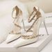 Women's Pumps Sexy Nightclub Stiletto High Heels For Women With Shallow Mouth, Pointed Rivets, Hollow Straps, Women's Shoes_vogvips.com