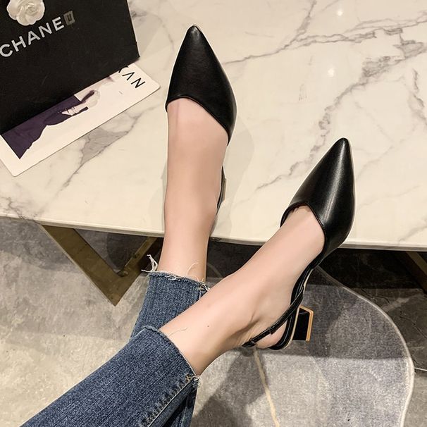 Women's Sandals - 2026 Summer New Style Thick Heel Sandals - Women's Pointed Toe Medium Heel Slippers_vogvips.com