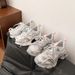 Trendy Thick-Soled Dad Sneaker For Women 2025 New Spring Meh Breathable Veratile Height-Increaing Silver Sport_vogvips.com