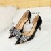 638-AH21 Korean Style Banquet Women's High Heels Stiletto Shallow Mouth Pointed Toe Side Hollow Patent Leather_vogvips.com