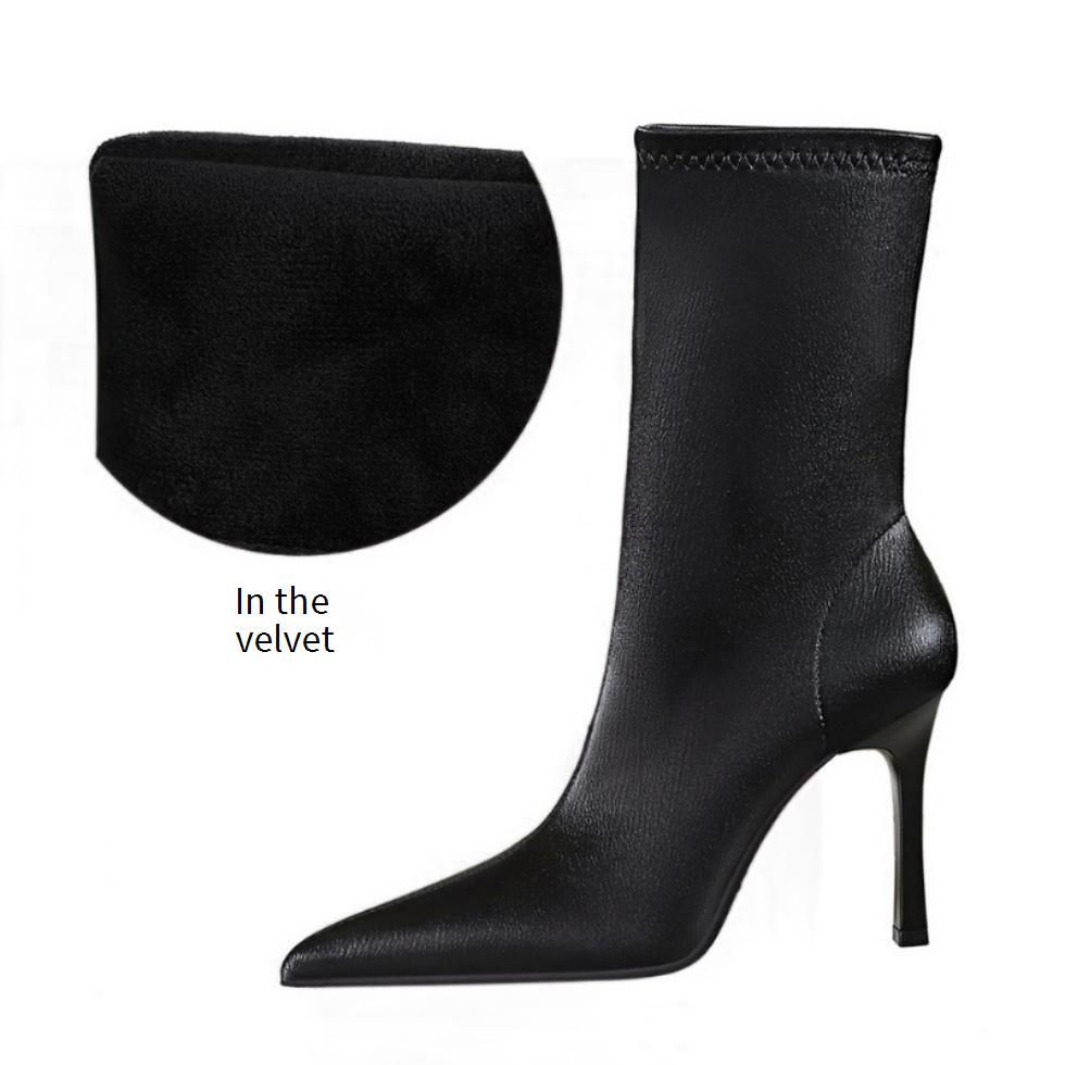 Vintage Style Women's High Heel Pointed Toe Ankle Boots - Sexy & Slimming Winter Fashion Boots With PU Upper & Cotton Lining_vogvips.com
