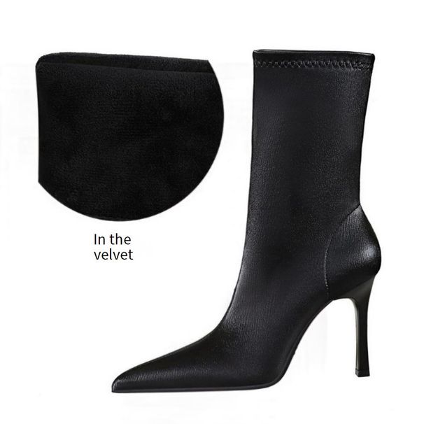 Vintage Style Women's High Heel Pointed Toe Ankle Boots - Sexy & Slimming Winter Fashion Boots With PU Upper & Cotton Lining_vogvips.com