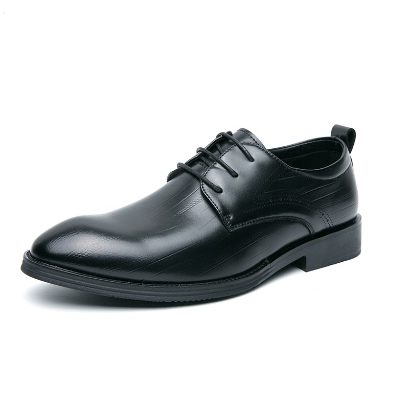 New Fashion Men's British Black Business Casual Loafer Shoes Daily Driving Office Leather Shoes One Foot Pedal Lazy Brown Banquet Dress Wedding Men's_vogvips.com