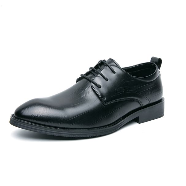New Fashion Men's British Black Business Casual Loafer Shoes Daily Driving Office Leather Shoes One Foot Pedal Lazy Brown Banquet Dress Wedding Men's_vogvips.com