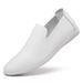 Suitable For All Seasons Summer Leather White Soft Sole Men's Business Casual Shoes Slip-On Lightweight Loafers_vogvips.com
