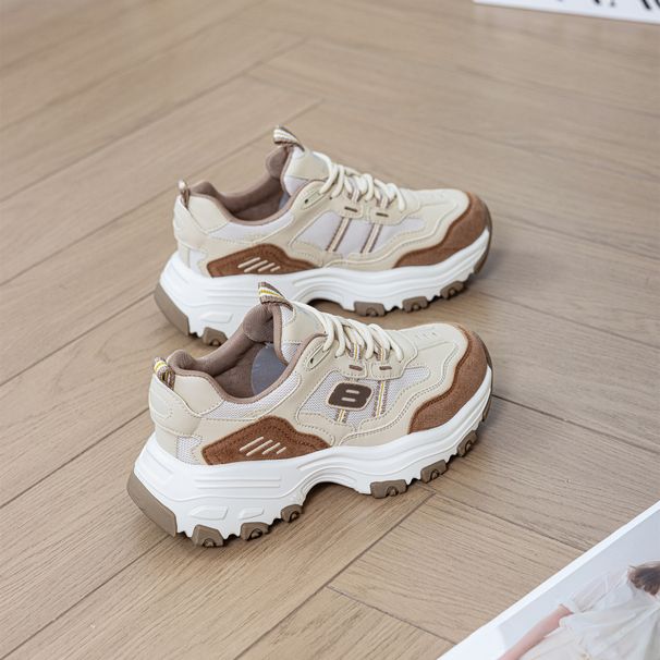 Skyqi Third-generation Genuine Leather Mh Breathable Dad For Women 2024 New Versatile Running Casual Sports Single_vogvips.com