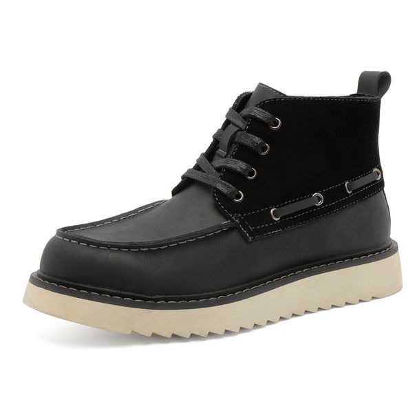 Trendy Casual Autumn Martin Big Toe High Top Men's Shoes Work British Short Boots Men 9105_vogvips.com