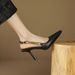 Pure Inside And Out! Elegant Pointed-toe High-heeled Sandals For Women, Summer Stiletto Leather Chain Closed-toe Shoes_vogvips.com