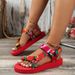 Women’s Shoes Large Size Thick Soled Sandals For Women Summer New Thick Soled Color Matching Velcro Ethnic Style Beach Sandals_vogvips.com