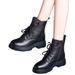 2025 Autumn New Women's Thick Sole Lace-up Short With Fleece Winter Style Internet Celebrity Martin Boots Trend_vogvips.com